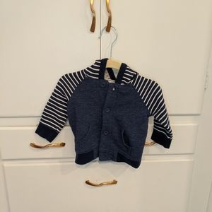 Blue button up hoodie